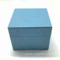 Caja de cuero azul de PU para embalaje conjunto de joyas